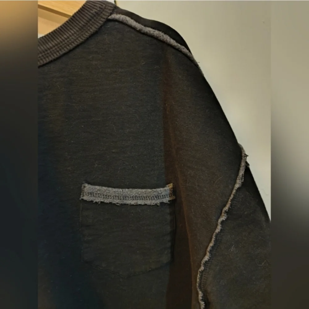 Free People We The Free black Wallace Pullover - Picture 5 of 9